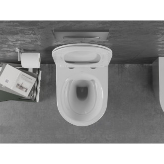 Mexen Lena rimless WC + SLIM soft-close sedátko, Duroplast, bílá/stříbrná 30224004