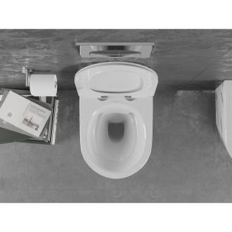 Mexen Lena rimless WC + SLIM soft-close sedátko, Duroplast, bílý kámen 30224091