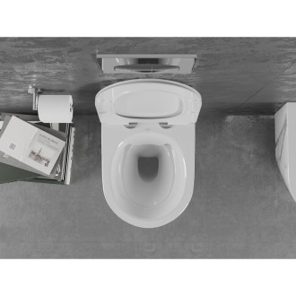 Mexen Lena rimless WC + SLIM soft-close sedátko, Duroplast, bílý kámen 30224094