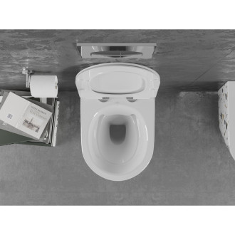Mexen Lena rimless WC + SLIM soft-close sedátko, Duroplast, bílý terrazo kámen 30224096