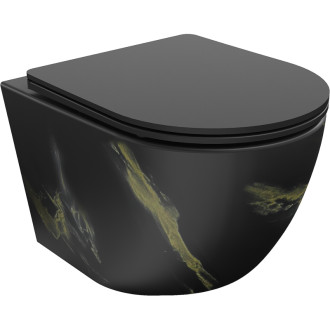 Mexen Lena rimless WC + SLIM soft-close sedátko, Duroplast, černý kámen 30224098