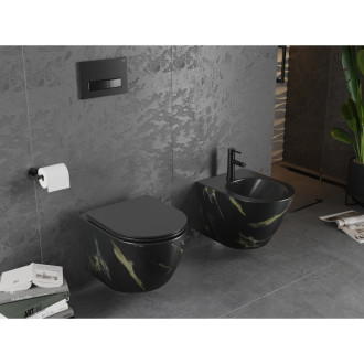 Mexen Lena rimless WC + SLIM soft-close sedátko, Duroplast, černý kámen 30224098