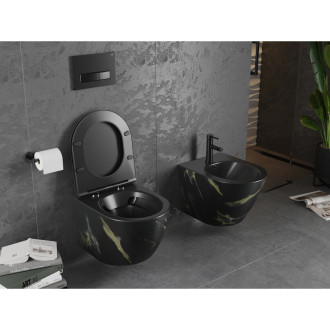 Mexen Lena rimless WC + SLIM soft-close sedátko, Duroplast, černý kámen 30224098