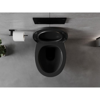 Mexen Egg rimless WC s pomalým dovíráním tenkým sedátkem, Duroplast, černá matná 30245070