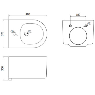 MEXEN SOFIA BLACK závěsný bidet 48 cm 35544870