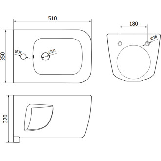 MEXEN MARGO BIDET závěsný bidet 51 cm 35425100