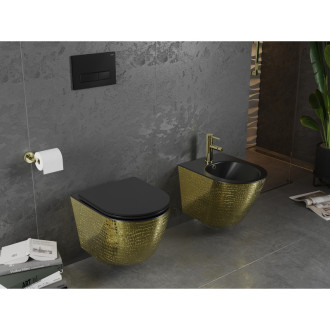 Mexen Lena závěsný bidet, matná černo/zlatá stupnice - 35224878
