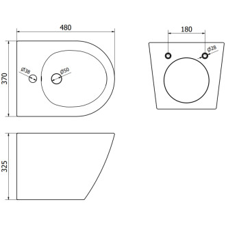 Mexen Lena závěsný bidet, matná černá/stříbrný vzor stupnice - 35224872