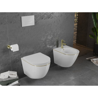 Mexen Lena závěsný bidet, bílo/zlatá linka - 35224805