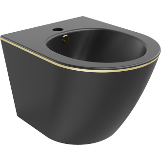 Mexen Lena závěsný bidet, matná černá/zlatá linka - 35224875