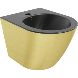 Mexen Lena závěsný bidet, matná černá/zlatý vzor čar - 35224877