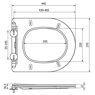 Mexen Sedátko soft-close, duroplast, slim, černá 39100185