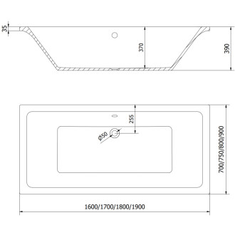 Mexen Cube obdélníková vana 180 x 90 cm, bílá - 55051809000