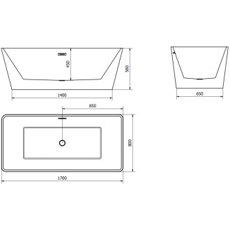 MEXEN MALAGA vana volně stojící 170x80x58 bílá, 51421708000