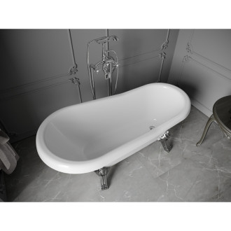 Mexen Retro volně stojící vana 150 x 73 cm bílá chromové nohy - 53251507300-00