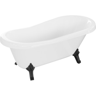 Mexen Retro volně stojící vana 150 x 73 cm bílá, černé nohy - 53251507300-70