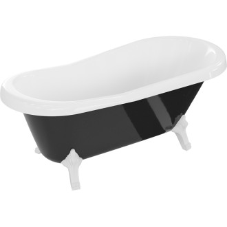Mexen Retro volně stojící vana 150 x 73 cm bílá/černo bílé nohy - 53251507375-20