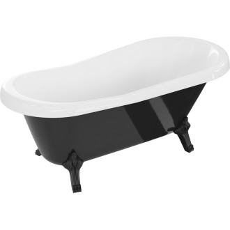 Mexen Retro volně stojící vana 150 x 73 cm bílá/černá černé nohy - 53251507375-70