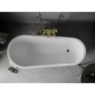 Mexen Retro volně stojící vana 170 x 75 cm bílé/černozlaté nohy - 53251707575-50