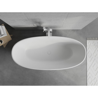 Mexen Bari volně stojící vana z konglomerátu 165 x 75 cm, matná bílá - 57221657500