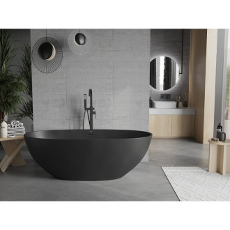 Mexen Bari volně stojící vana z konglomerátu 165 x 75 cm, matná černá - 57221657570