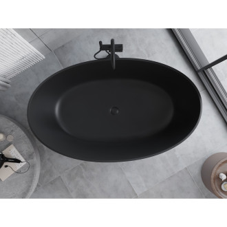Mexen Parma volně stojící vana z konglomerátu 160 x 95 cm, matná černá - 57231609570