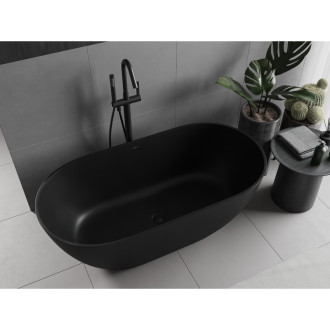 Mexen Rimini volně stojící vana z konglomerátu 150 x 75 cm, matná černá - 57241507570