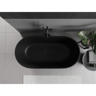 Mexen Rimini volně stojící vana z konglomerátu 150 x 75 cm, matná černá - 57241507570