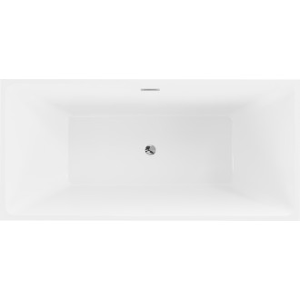 Mexen Nita volně stojící vana 170 x 80 cm, bílá/černá, přepad chrom - 52091708075-01