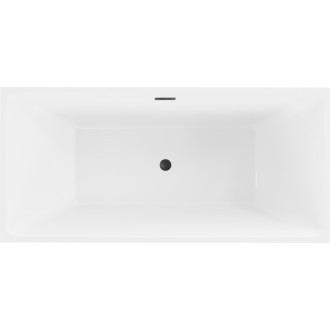 Mexen Nita volně stojící vana 170 x 80 cm, bílá/černá, černý přepad - 52091708075-70