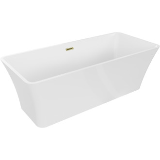 Mexen Tonia volně stojící vana 170 x 75 cm, bílá, zlatý přepad - 52171707500-50