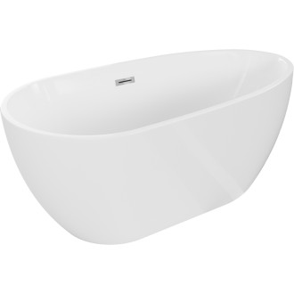 Mexen Eos volně stojící vana 170 x 75 cm, bílá, chromový přepad - 52471707500-01
