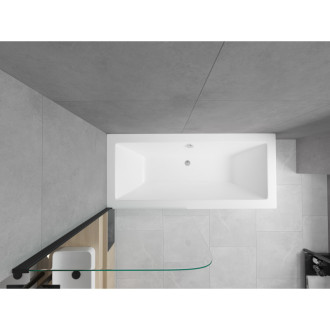 Mexen Cube vana 180x80cm panel + zástěna 70 cm, průhledná, černá 550518080X9007017000