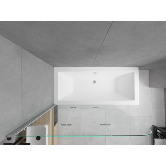 Mexen Cube vana 180x80cm panel + zástěna 120 cm, transparent, chrom 550518080X9012030100