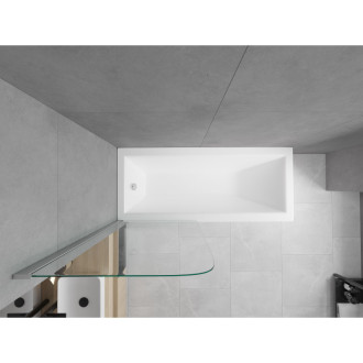 Mexen Cubik vana 160x70cm panel + zástěna 70 cm, transparent, chrom 550316070X9007010100