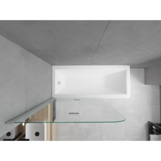 Mexen Cubik vana 170x70 cm panel a zástěna 100 cm, transparent, chrom 550317070X9010020100