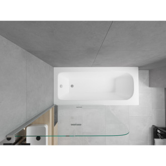 Mexen Vega vana 150x70cm panel + zástěna 100 cm, transparent, chrom 550115070X9010020100