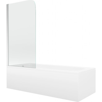 Mexen Vega vana 170x70cm panel + zástěna 75 cm, transparent, chrom 550117070X9007510100