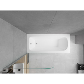 Mexen Vega vana 170x70cm panel + zástěna 80 cm, transparent, chrom 550117070X9008010100