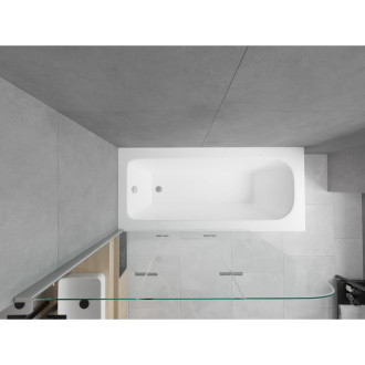 Mexen Vega vana 180x80cm panel + zástěna 120 cm, transparent, chrom 550118080X9012030100