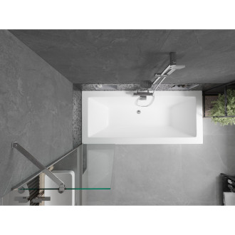 Mexen Cube vana 170x80cm panel + zástěna 50 cm, transparent, chrom 550517080X9505000001