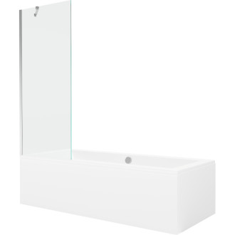 Mexen Cube vana 170x80cm panel + zástěna 70 cm, transparent, chrom 550517080X9507000001