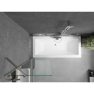 Mexen Cube vana 180x80cm panel + zástěna 60 cm, transparent, chrom 550518080X9506000001