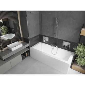 Mexen Cube vana 180x80cm panel + zástěna 70 cm, transparent, chrom 550518080X9507000001