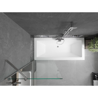 Mexen Cube vana 180x80cm panel + zástěna 70 cm, transparent, chrom 550518080X9507000001