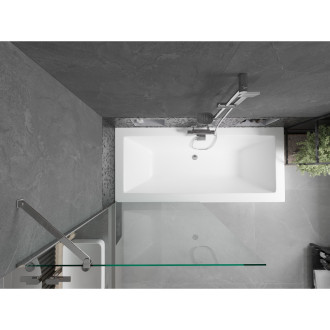 Mexen Cube vana 180x80cm panel + zástěna 90 cm, transparent, chrom 550518080X9509000001