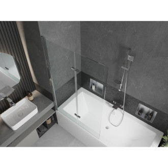 Mexen Cube vana 170x80cm panel + zástěna 100 cm, transparent, chrom 550517080X9210020100