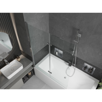 Mexen Cube vana 170x80cm panel + zástěna 120 cm, transparent, chrom 550517080X9212020100
