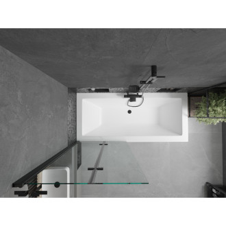 Mexen Cube vana 170x80cm panel + zástěna 80 cm, průhledná, černá 550517080X9208027000