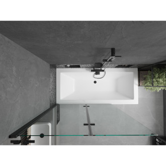 Mexen Cube vana 170x80cm panel + zástěna 120 cm, průhledná, černá 550517080X9212027000